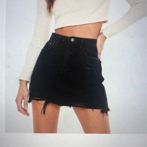Missguided Dresses & Skirts - Missguided NWT black a line denim mini skirt